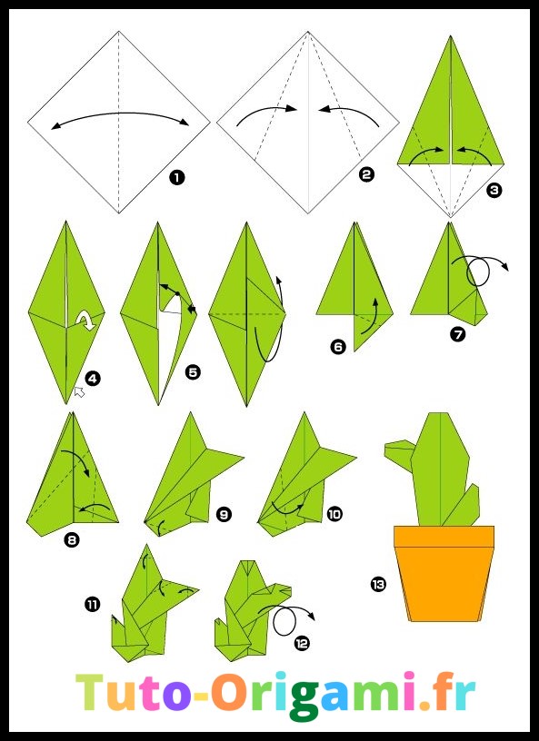 Tutoriel pour faire un cactus en origami