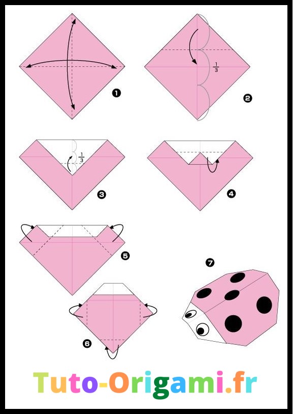 Tutoriel pour faire une coccinelle en origami facile