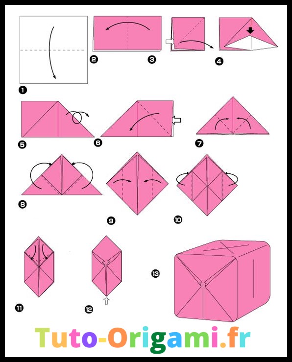 Tutoriel Cube en origami niveau moyen