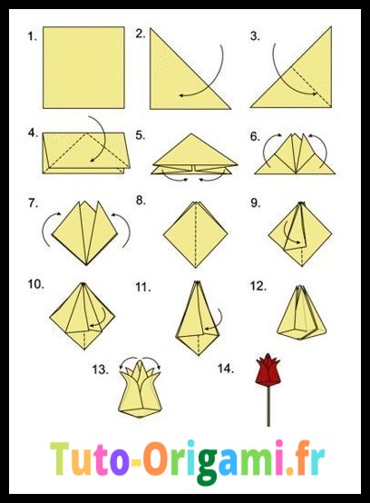 Rose en origami tutoriel niveau moyen