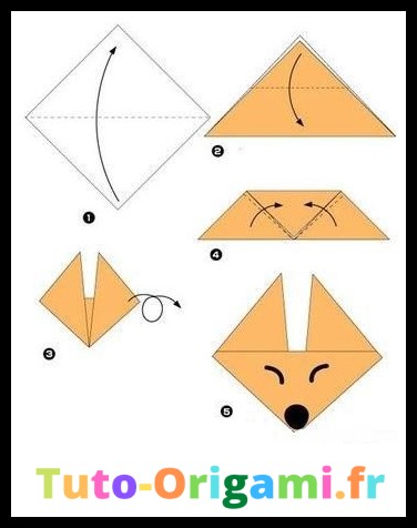 Tutoriel Tête de renard en origami niveau débutant