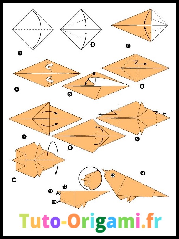 Moineau En Origami Tutoriel Gratuit Niveau Moyen